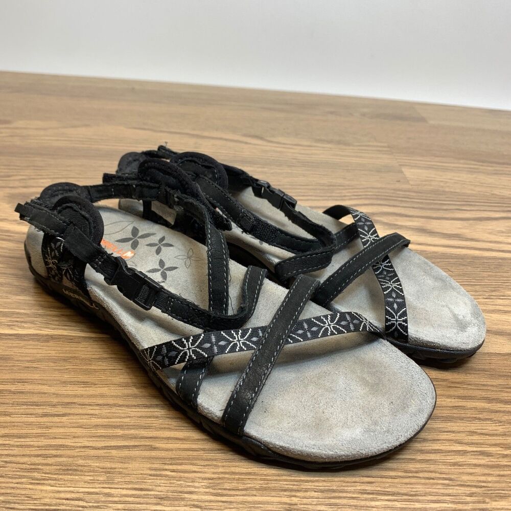 Merrell Women's Size 8 Sandals Terran Lattice Black‎ Walking Sport J22234